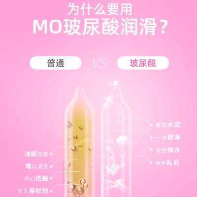 名流MO玻尿酸避孕套003润滑超薄安全套10只装粉色